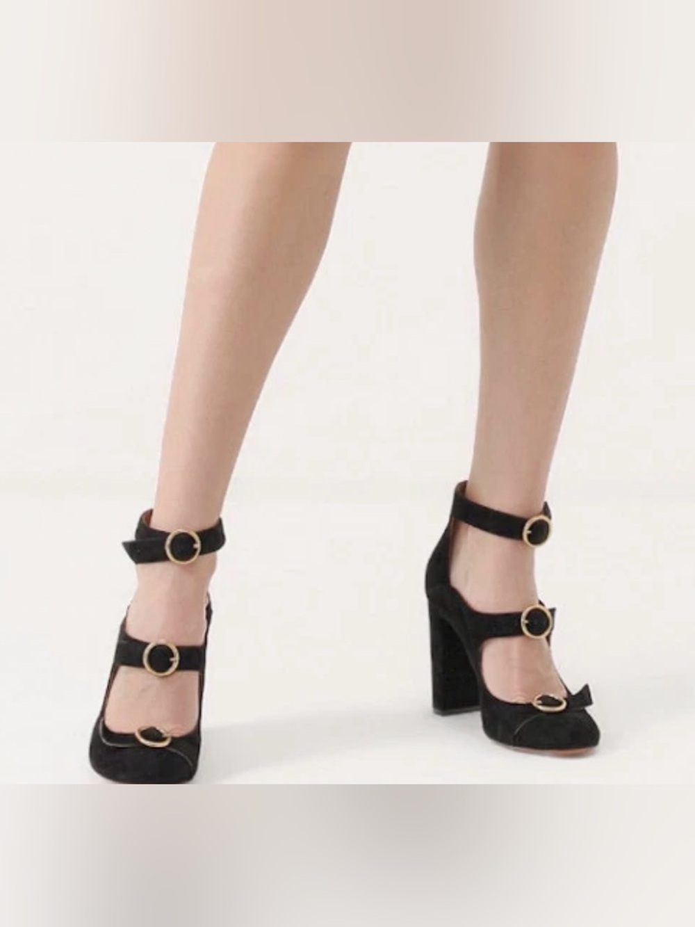 Chloé Icon Multi-Buckle Mary Jane Triple Strap Pumps Heel Burgundy 8.5 - Picture 11 of 11